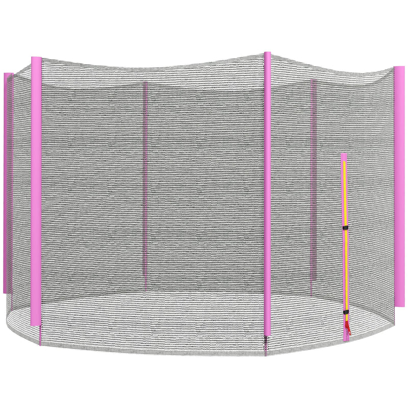 Pink 10ft Trampoline Net Replacement with Zip Entrance and 6 Pole Covers by Outsunny AOSOM
