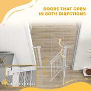 Tall Dog Gate with Cat Door and Extensions for Stairs and Doorways 76-104cm by PawHut