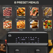 Dual Basket Air Fryer Oven 8L with Digital Display for Healthy Cooking 2500W Silver