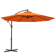 Orange 3m Overhanging Garden Parasol with Base for Outdoor Shade by Outsunny