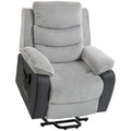 Power Lift Recliner Chair for Easy Standing and Daily Comfort with USB Port Light Grey AOSOM