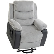 Power Lift Recliner Chair for Easy Standing and Daily Comfort with USB Port Light Grey AOSOM