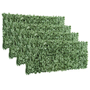 Dark Green 4 Piece Artificial Leaf Hedge Screen For Garden Privacy And Outdoor Decor