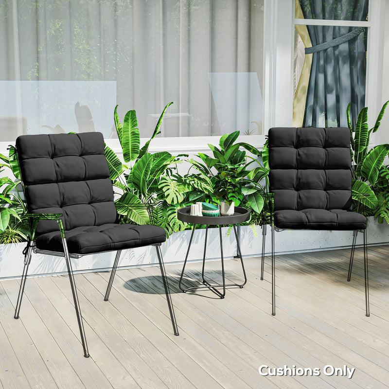 Outdoor Chair Cushions Set of 2 for Extra Comfort and Support Black Outsunny