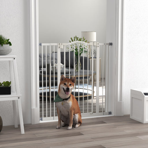 Pressure Fit Dog Safety Gate Auto Close for Stairs and Doorways 94cm Tall White