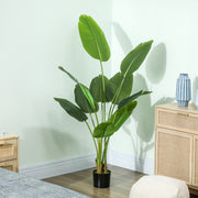 Tall Artificial Bird of Paradise Plant With Lifelike PEVA Leaves for Home or Office Green