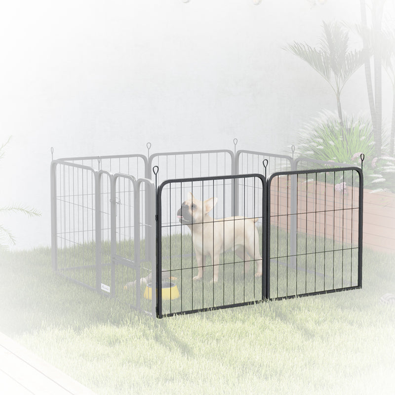 2 Piece Dog Pen Extension Panels with 3 Connecting Stakes for 60cm High Pet Playpen by PawHut