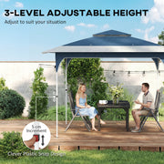 Pop Up Garden Gazebo with Double Roof for Easy Shade and Sun Protection Blue Outsunny