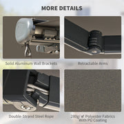 Light Grey 3 x 2.5 m Electric Retractable Awning with Remote UV50+ Sun Shade Canopy by Outsunny