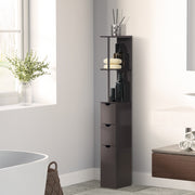 Tall Freestanding Bathroom Storage Cabinet With Shelves and Drawers Brown by HOMCOM