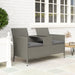 Grey 2 Seater Rattan Garden Bench with Centre Table by Outsunny