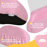 2 in 1 Kids Sofa Bed with Sturdy Wood Frame Ideal for Bedroom or Playroom, Pink