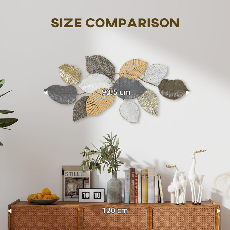 Metal Wall Art Ready to Hang for Instant Living Room or Hallway Update Gold and Silver