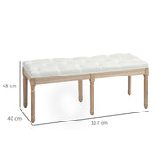 Vintage French Style Bed End Bench Cream White by HOMCOM