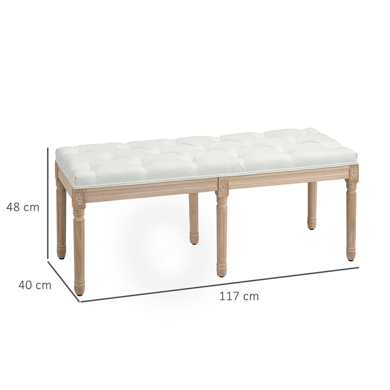 Vintage French Style Bed End Bench Cream White by HOMCOM