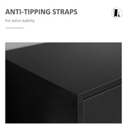 Mobile 7 Drawer Filing Cabinet for Home Office Storage with Lockable Wheels, Black