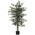 130cm Tall Artificial Ficus Tree with Natural Trunks for Indoor or Outdoor Display Green