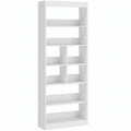 Bookshelf with 4 Shelves and Cubes for Organising Books and Decor White Homcom
