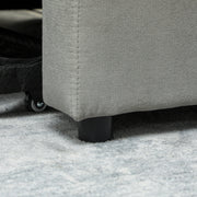 Light Grey Velvet Feel Two Seater Sofa Bed with Cushioned Backrest by HOMCOM