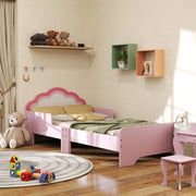 Toddler Princess Bed Frame With Cloud Design For Kids Bedroom 143 x 74cm, Pink