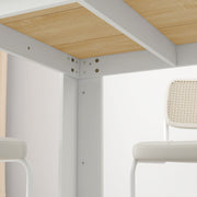 Dining Table for Small Spaces Seats 6 Easy Clean Wood Effect Oak White AOSOM