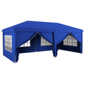 3 x 6m Pop Up Gazebo With Curtains and Windows Ideal for Outdoor Parties Blue Outsunny