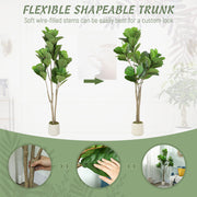 150cm Artificial Ficus Tree With Realistic Leaves For Home Or Office Decor Green
