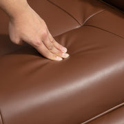 Reclining Faux Leather Armchair with Footrest and 145 Degree Backrest for Lounge Comfort Brown