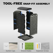 Outdoor Rubbish and Recycling Bin 110L with Snap-Lock Lid and Drip Tray Black Outsunny