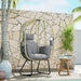 Grey Rattan Egg Chair with Cushion and Headrest for Garden Patio or Balcony by Outsunny