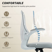 Ergonomic Mesh Office Chair with Foldable Backrest for Home or Office Use Light Grey AOSOM