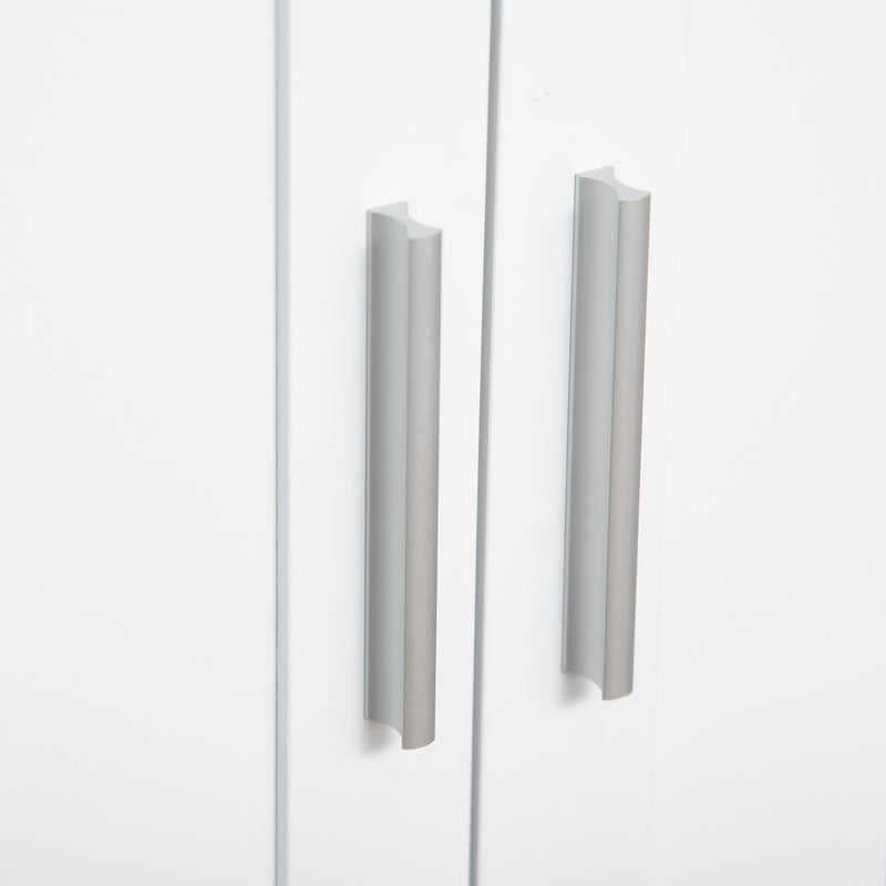 White Freestanding Bathroom Floor Cabinet With Shelves For Towels And Toiletries Storage