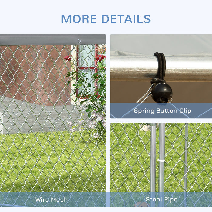 Extra Large Outdoor Dog Kennel with Lockable Door for Garden Use Steel Frame Black
