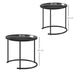 White Nesting Side Tables Set of 2 with Removable Tray Tops and Steel Frame