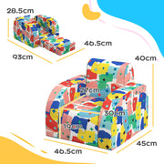 Foldable Toddler Snuggle Chair With Soft Sponge Filling For Bedroom Or Playroom Use, Multicoloured