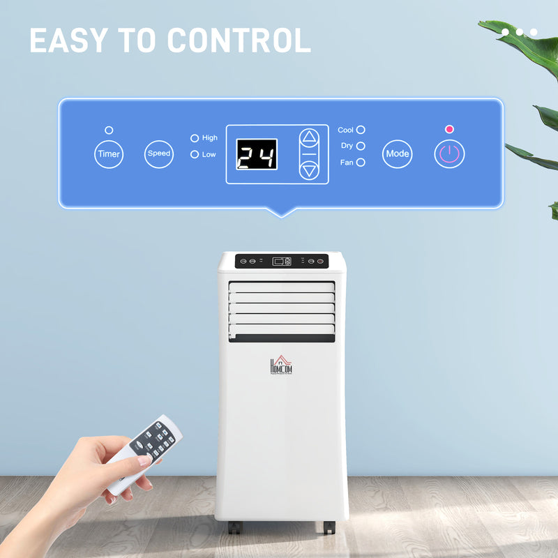 9000 BTU Portable Air Conditioner with Dehumidifier and Fan Cools Rooms up to 28m²