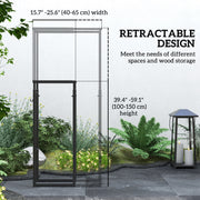 Adjustable Metal Firewood Log Holder for Indoor or Outdoor Storage Use, Black