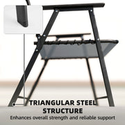 Folding Garden Chairs Set of 4 for Comfortable Outdoor Seating Light Grey Outsunny
