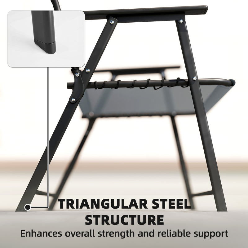 Folding Garden Chairs Set of 4 for Comfortable Outdoor Seating Light Grey Outsunny