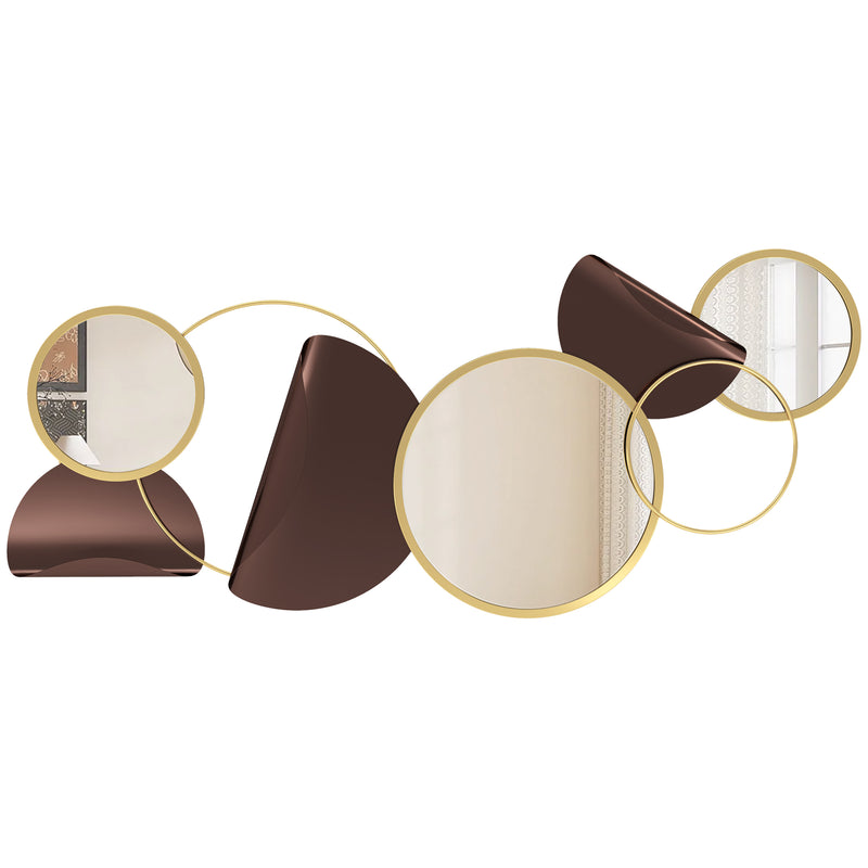 Gold Metal Wall Art Decorative Mirror for Living Room Bedroom or Dining Room