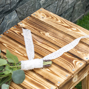 2 Seater Wooden Garden Bench Set for Indoor or Outdoor Use Compact Design, Carbonised