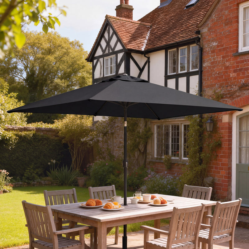 3x2m Garden Parasol with Adjustable Tilt for Reliable Shade on Patio or Outdoor Dining