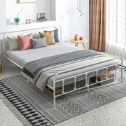Double Metal Bed Frame with Minimalist Design for Modern Bedrooms White