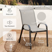 Outsunny Three-Piece Outdoor Garden Set - Light Grey AOSOM