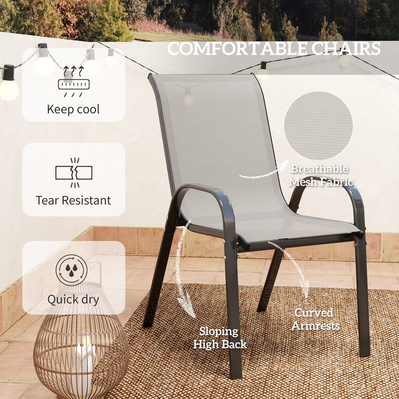 Outsunny Three-Piece Outdoor Garden Set - Light Grey AOSOM