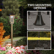 Solar Garden Lamp Post Light with LED Cool White Glow for Pathway or Patio Use Black