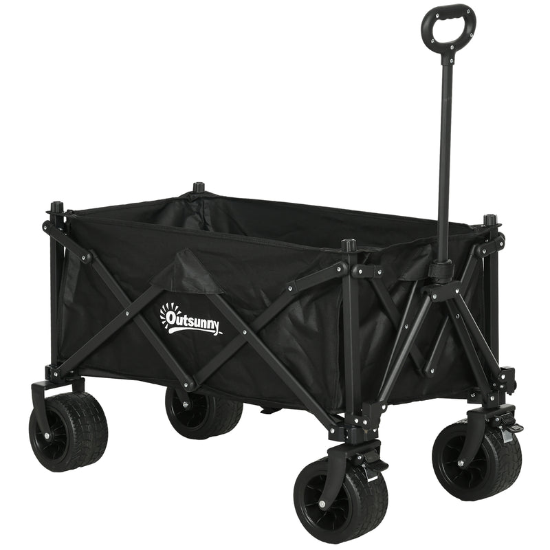 Folding Garden Trolley Wagon With Carry Bag For Camping Beach And Festivals 120kg Capacity