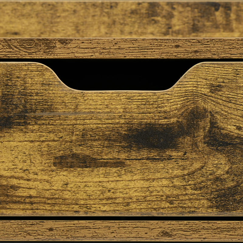 Set of 2 Industrial Style Wall Mounted Bedside Tables with Drawer Ideal for Small Bedrooms Rustic Brown