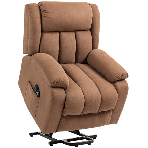 Electric Power Lift Recliner Chair with Massage and Footrest for Elderly Comfort Brown