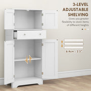 Freestanding Kitchen Storage Cabinet with Shelves and Drawers for Organisation White